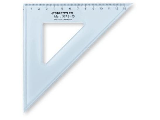 STAEDTLER Mars - Triangel - 20 cm - 45°, 45° - genomskinligt blå - plast