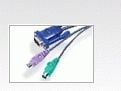 ATEN 2L-5206P - Kabel til tastatur / video / mus (KVM) - 15 pin SPHD (han) til DB-15, PS/2 (han) - 6 m