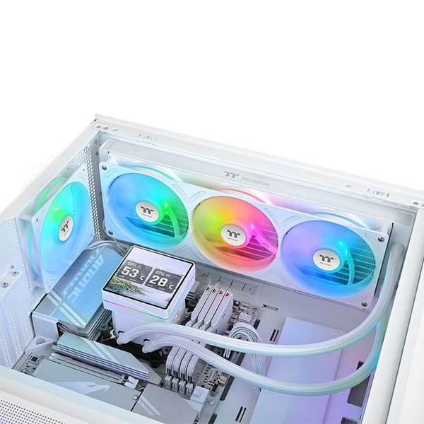 Thermaltake TH360 V3 Ultra ARGB, Alt-i-ett væskekjøler, 12 cm, 500 RPM, 2500 RPM, Hvit