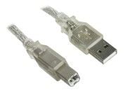 InLine 34510T, 1 m, USB A, USB B, Transparent