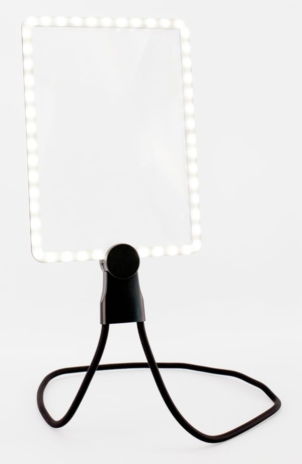 REALPOWER LED-forstørrelsesglass HL-1, rektangulært LED-leseforstørrelsesglass for oppheng