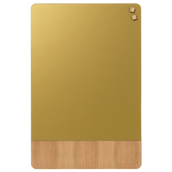Magnetisk NAGA glastavle 60x80 cm mat glas guld med egefiner