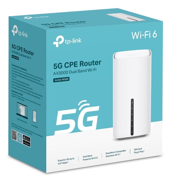 TP-Link Archer NX500 5G-router AX3000, dual-band Wi-Fi 6, vit