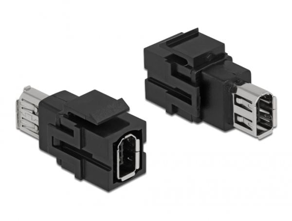 Delock - Modulinnlegg - 6 pin FireWire - svart