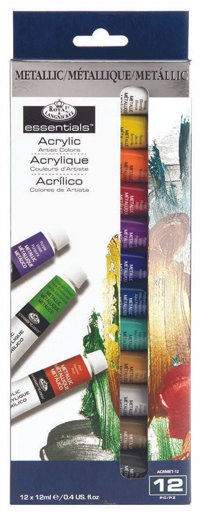 R&L Akrylmaling Metallic farver startsæt 12 tuber a`12ml