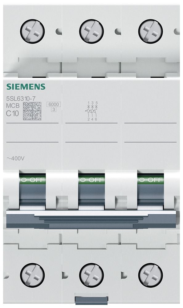 Siemens 5SL6310-7 LS-SCHALTER 6KA Ledningssikkerhedsafbryder 3-polig 10 A 400 V