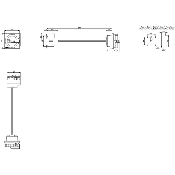 Lastdelingskontakt rød, gul 4-polet 35 mm² 63 A 690 V/AC Siemens 3LD25141TL53