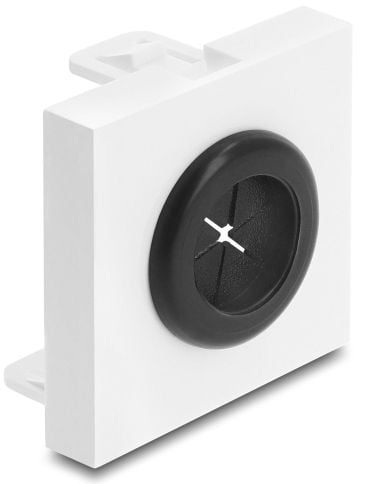 Delock - Easy 45 - snäppbar modul - kabelgenomföring, rund, diameter 18 mm - svart, vit