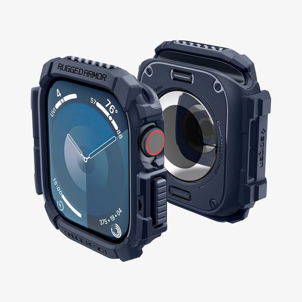 Spigen Rugged Armor, Etui, Smartklokke, Marineblå, Apple, Apple Watch 10 (42mm), Termoplastisk polyuretan (TPU)