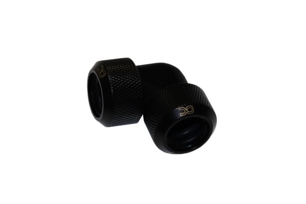 Alphacool istapadapter 90 grader 16mm OD til 16mm OD hardt rør - svart