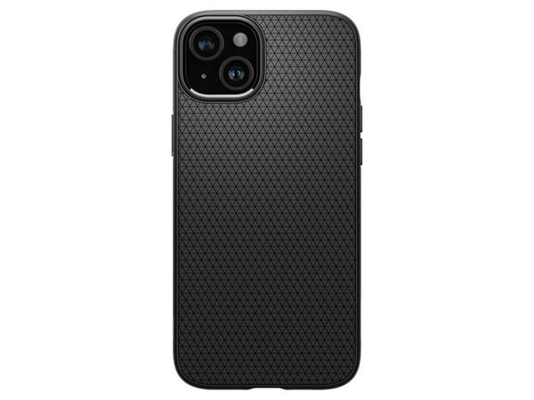 Spigen Liquid Air - Baksidesskydd för mobiltelefon - termoplastisk polyuretan (TPU) - mattsvart - för Apple iPhone 15 Plus