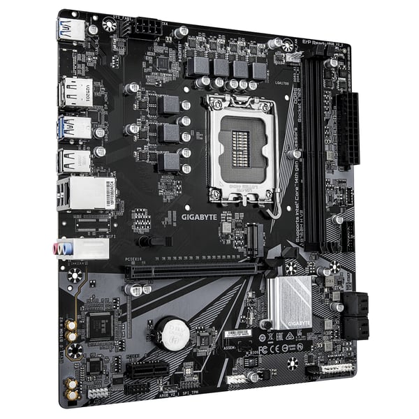 Gigabyte B760M H V2 -emolevy, B760, LGA 1700, micro ATX, DDR5, musta