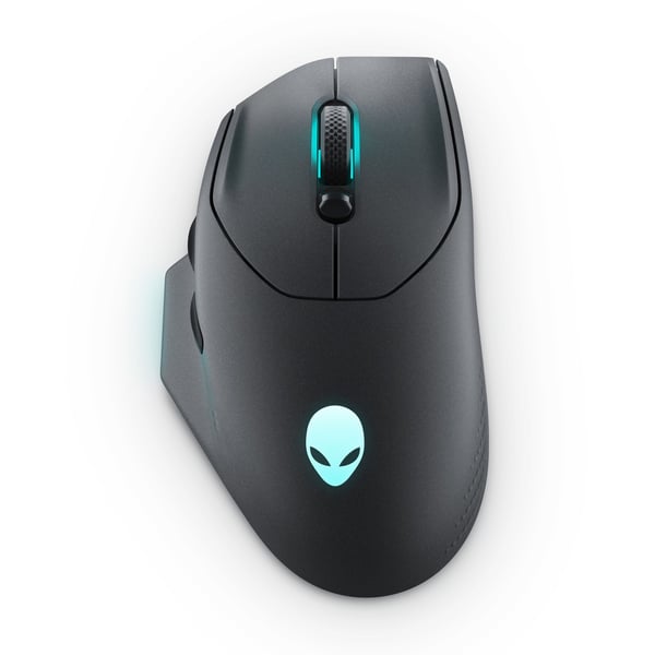 Alienware AW620M - Mus - högerhänt - optisk - 7 knappar - kabelansluten, trådlös - USB, 2.4 GHz - Dark Side of the Moon - detaljhandel - låda