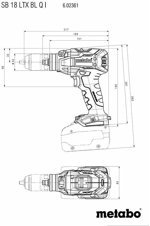 Metabo 602361840, Slagtrekker, Pistolhåndtak, 130 Nm, 2,4 kg, B08XQQ8HYP