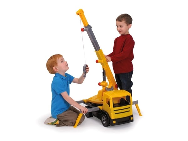 Lena GIGA TRUCKS Kranbil, Kranmaskin, 3 år, Svart, Grå, Gul