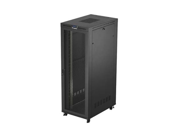 Lanberg FF01-8247-23BL räkkikaappi 47U 19" 800x1200 musta rei'itetyt ovet LCD