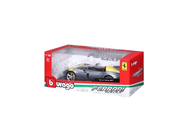 BBURAGO Ferrari Monza SP1 1:18, Superbil, Montert på forhånd, 1:18, Ferrari Monza SP1, Alle kjønn, Metall, Plast