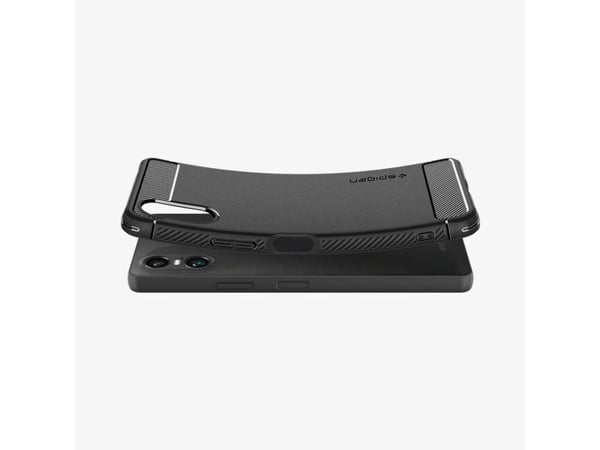 Spigen Rugged Armor - Baksidesskydd för mobiltelefon - termoplastisk polyuretan (TPU) - svart - för Sony XPERIA 10 IV