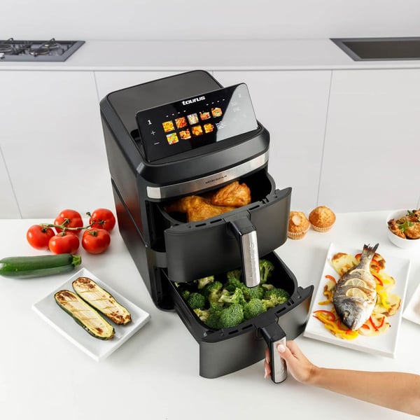 Taurus Air Fry Duo Slim, Kuumakiertoilmakypsennin, 13 L, 60 °C, 200 °C, 14 henkilö(t), 90 min