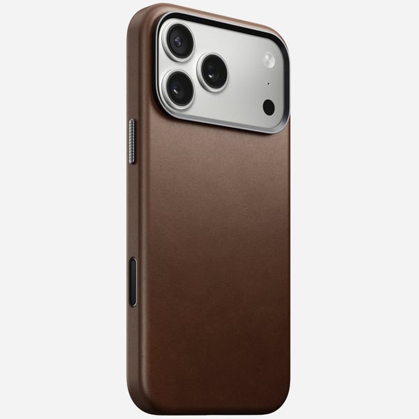 Nomad iPhone 17 Pro Max tradisjonelt lærdeksel, MagSafe-kompatibelt, brun