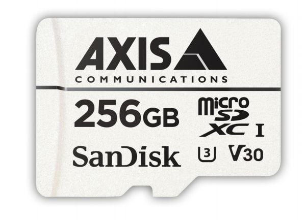 AXIS Surveillance - Flashminnekort (microSDXC til SD-adapter inkludert) - 256 GB - Video Class V30 / UHS Class 3 / Class10 - microSDXC - hvit - for...