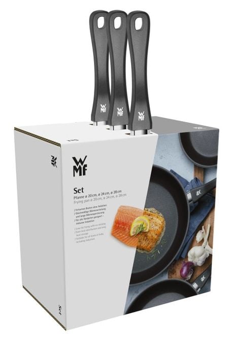 WMF 3201113818, Pyöreä, Yleiskäyttöastia, Musta, Ruostumaton teräs, Keraaminen, Kaasu, Halogeeni, Induktio, 3 kpl, 340 mm