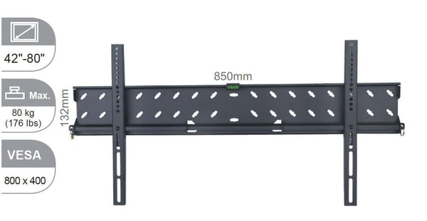 VivoLink VLMW4280 TV-seinäteline 42"–80", VESA 800 x 400 mm, 80 kg, ohut malli