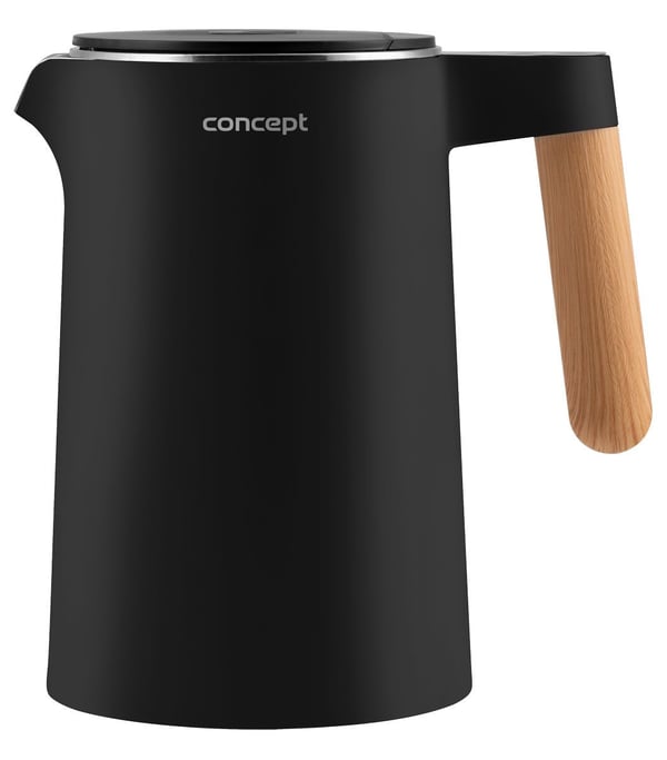 Concept RK3301, 1,5 l, 2200 W, Sort, Plast, Rustfritt stål, Justerbar termostat, Trådløs