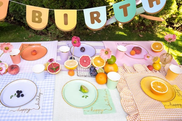 PartyDeco TPP91, Plate, Rund, Papir, Flerfarget, Monokromatisk, 6 stykker