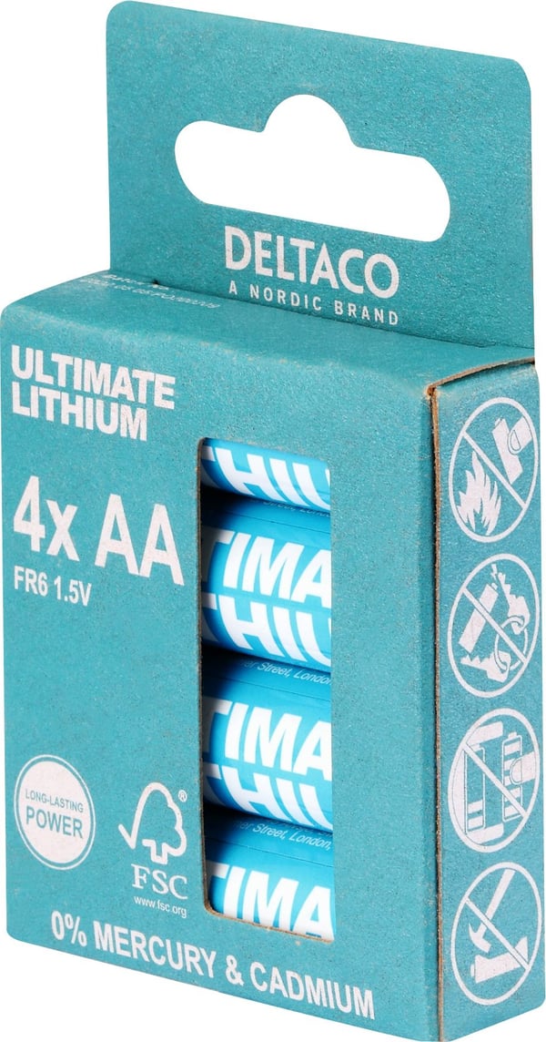 DELTACO Ultimate - Batteri 4 x AA / LR6 - Li - blå