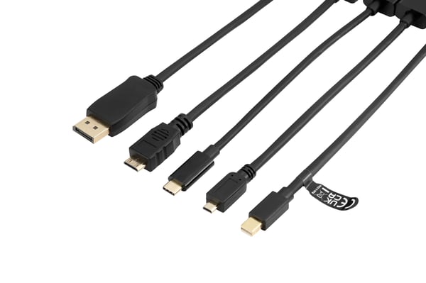 Deltaco HDMI-AR10 HDMI-adaptersett USB-C, DP, mDP, Mini, Micro, svart