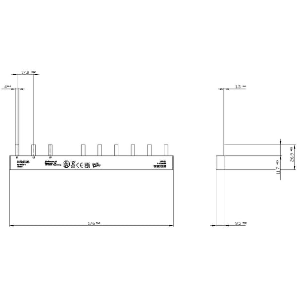 Siemens 5ST3624-1, 10 mm ², 100 mm, 220 mm, 110 mm, 64 g, 18 mm
