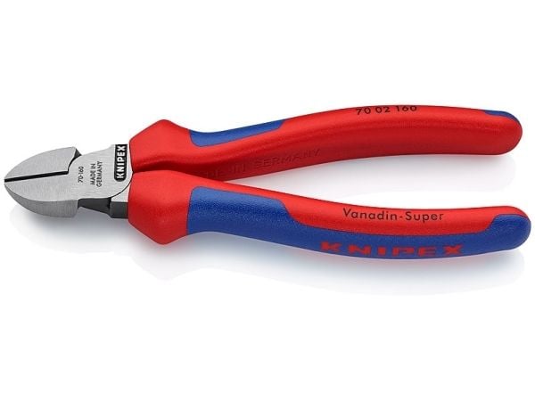 Knipex KP-7002160, Handdriven kabelavbitare, Blå, Röd, Stål, Blå, Röd, Rostfritt stål, 62 HRC, 4 mm