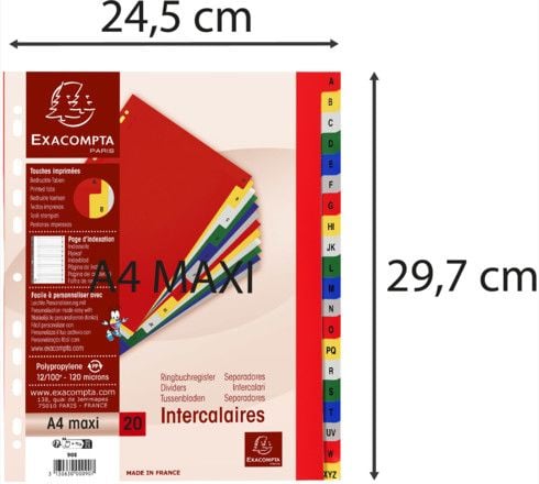 Exacompta 90E, Flerfarget, Polypropylen (PP), A4