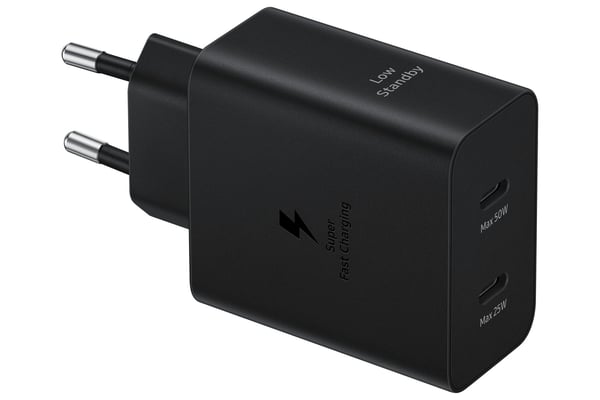 Samsung EP-T5020 Duo-lader 50 W 2x USB-C PD 3.0 + 5 A kabel, svart