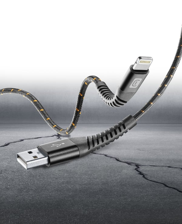 Cellularline 8018080312397, 1,2 m, Lightning, USB A, Svart, 80 g, 3,5 mm