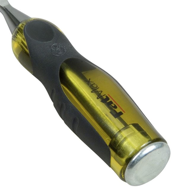 Stanley FATMAX 0-16-256, Lyhyt taltta, Kromivanadiini-teräs, musta, Keltainen, Metalli, Muovi, Kumi, 15 mm, 13 cm