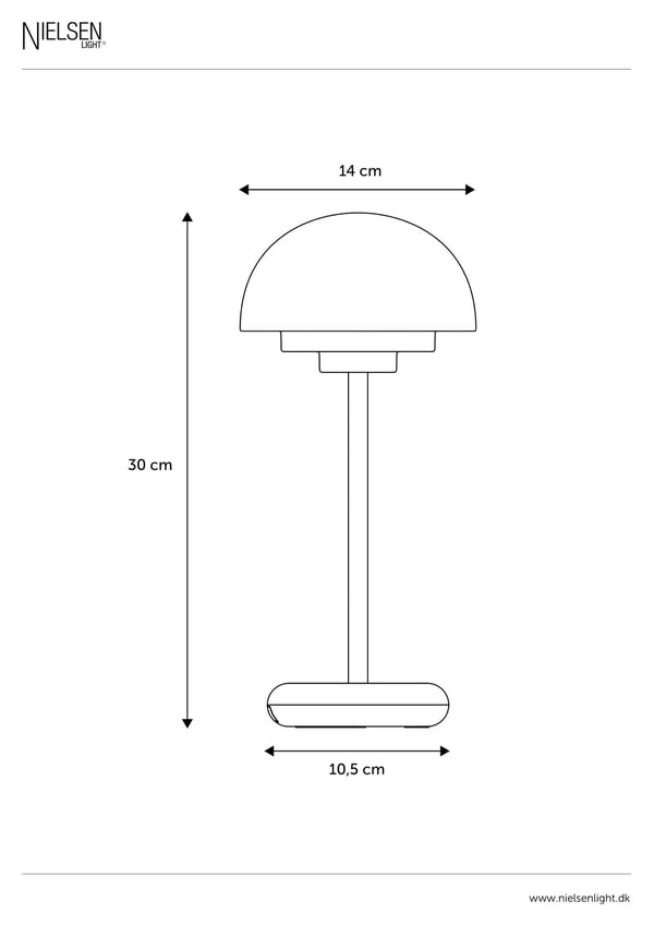 Nielsen Light Toscana oppladbar bordlampe - svart