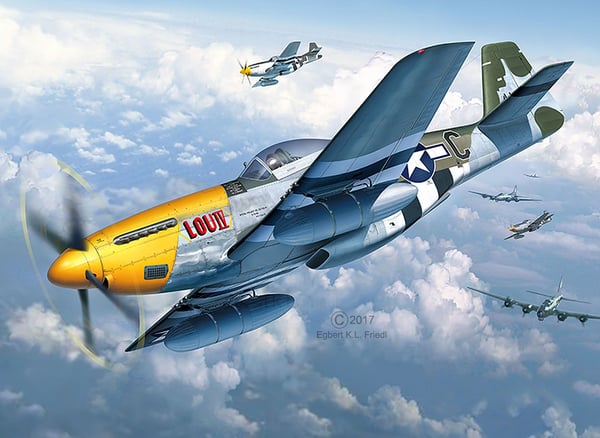 Revell P-51D Mustang, Flymodell med fastvinge, Monteringssett, 1:32, P-51D Mustang, Hankjønn, Plast