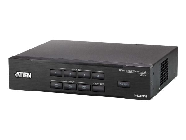 ATEN UC3430, sortering, HDMI, 3840 x 2160 piksler, metall, Taiwan, 3840 x 2160 1920 x 1080 1280 x 720