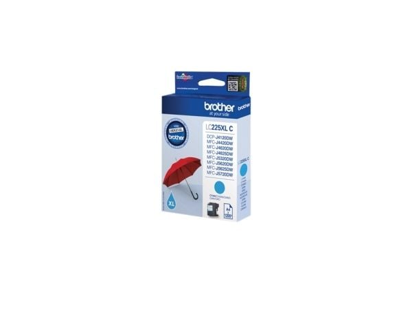 Brother LC225XLCBP, Syaani, 1 kpl, 1200 sivua, Kertapakkaus