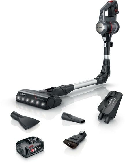 Bosch Unlimited 7 BBS712A - Støvsuger - pinne/håndholdt (2-i-1) - uten pose - uten kabel - antrasitt - 2 batterier, inkludert lader