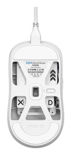 PULSAR X2, Molempikätinen, Mekaaninen, USB A-tyyppi, 26000 DPI, 1 ms, Valkoinen