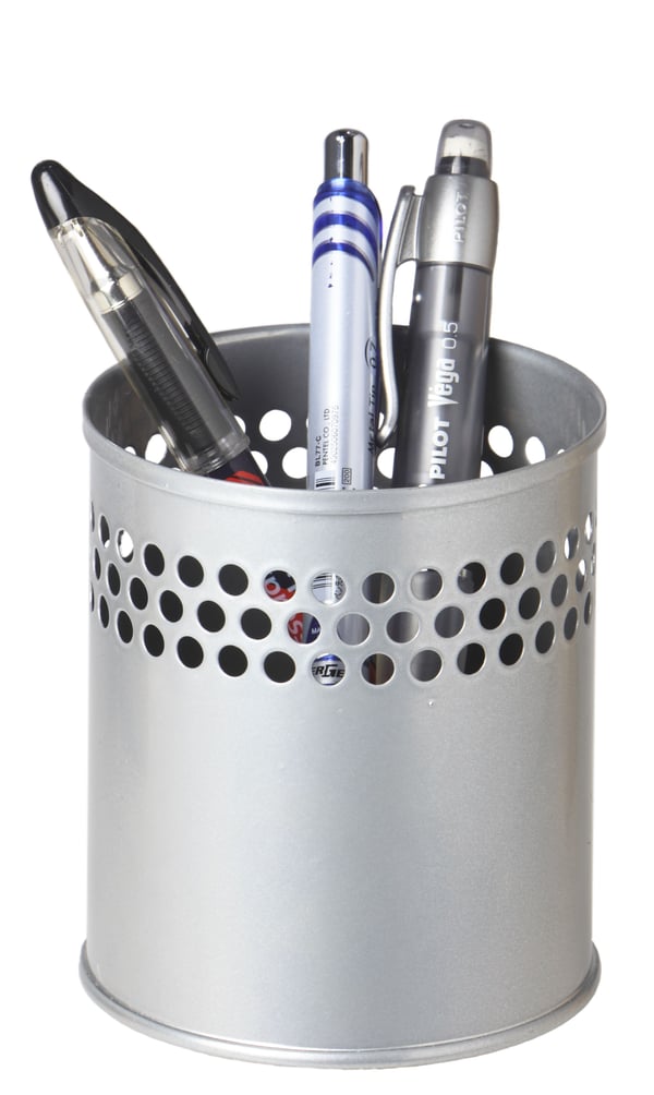 Pennehållare Twin Metal silver