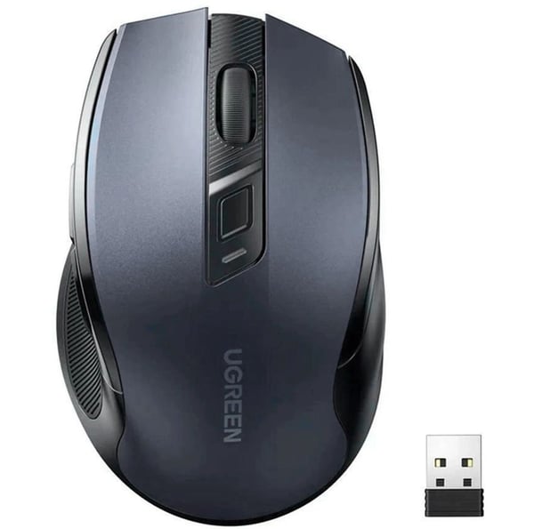 Ugreen 6957303898558, högerhand, Optisk, Trådlös RF + Bluetooth, 4000 DPI, Svart