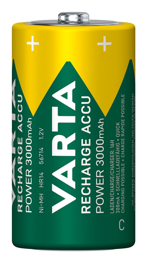 Varta 56714 C oppladbare batterier 3000 mAh NiMH, 2-pakning