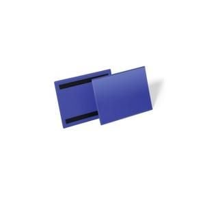Förvaringsficka för hyllkant med magnet A5 liggande blå 223x163 mm - (50 st.)