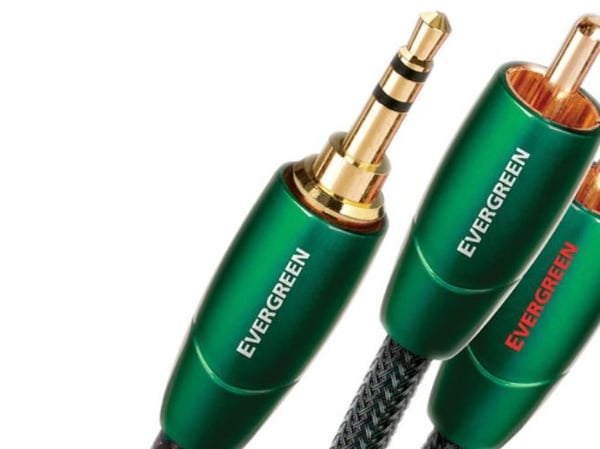 AudioQuest 1m Evergreen 3.5mm - 2xRCA, 3.5mm, Hankjønn, 2 x RCA, Hankjønn, 1 m, Sort