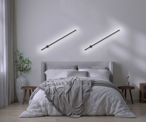 Activejet LED-seinävalaisin AJE-HILTON Black NW, Emerged, 108 lamppua(t), 4000 K, IP20, musta