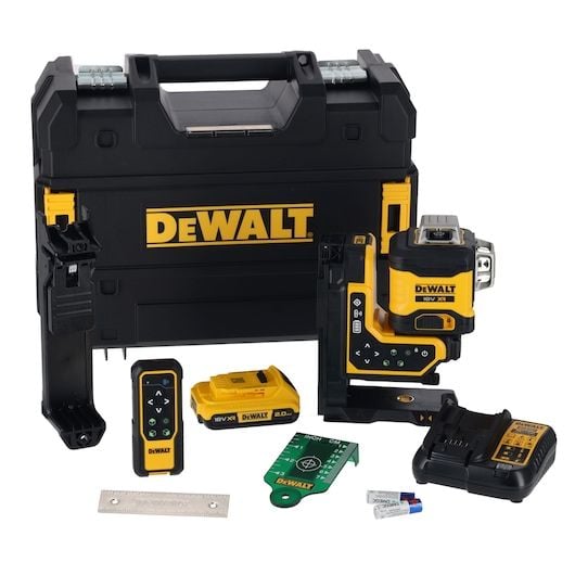 DeWALT DCLE34035D1-QW linjelaser 80 m 3x360° 3 mm/m 18V 2 Ah-batteri, grön